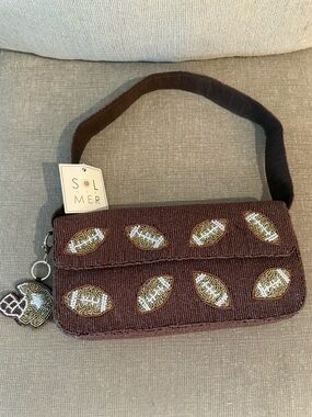 Viral new release - fall Beaded bag - Sol and Mer football beaded bag NWT